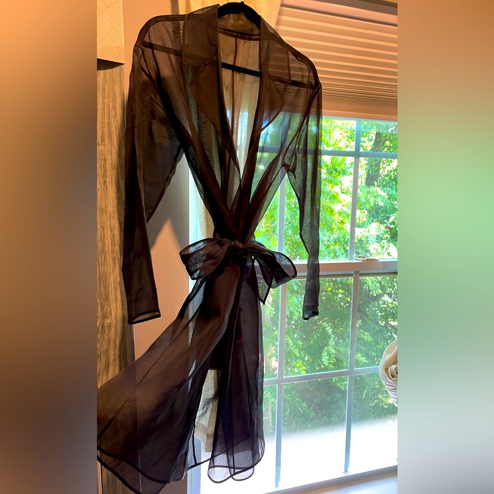 Elegant Organza Sheer Overlay with Sash